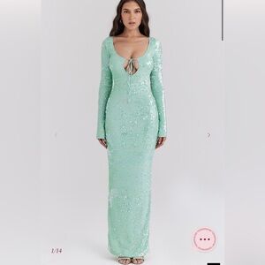 House of CB Green Sequin Bodycon Dress